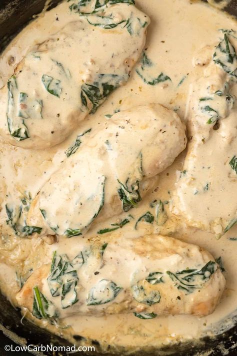 Keto Chicken With Cream Sauce, Keto Chicken Florentine Casserole, Healthy Chicken Florentine, Keto Creamy Garlic Parmesan Chicken, Keto Chicken Sauce, Crockpot Chicken Florentine, Keto Chicken And Spinach Recipes, Keto Chicken Spinach Recipes, Keto Chicken Florentine