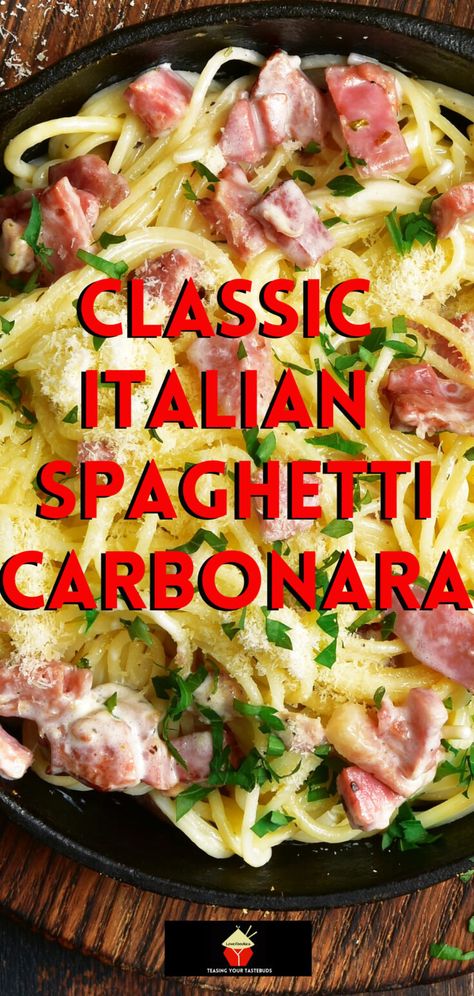 Traditional Carbonara, Easy Spaghetti Bolognese, Easy Carbonara Recipe, Traditional Spaghetti, Pasta Bake Easy, Italian Spaghetti, Best Pasta Dishes, Chicken Noodle Soup Easy, Italian Pasta Dishes