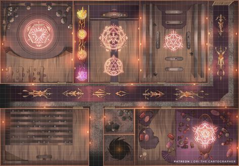 Grand summoning happening in these walls! #battlemaps #TTRPG #interior #hall #magic #rituals #summoning #arcane #tabletop Divination Wizard, Wizard Room, Rpg Ideas, Dnd Maps, Rpg Map, Study Rooms, Art Studies, Fantasy World, Dungeons And Dragons