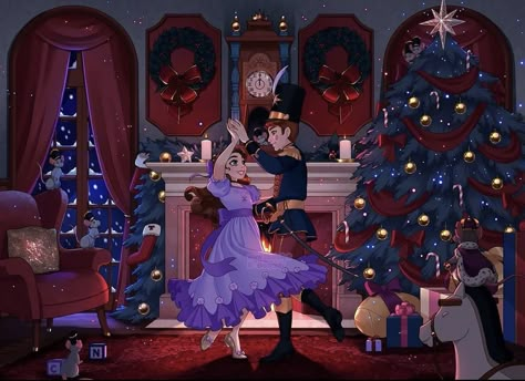 The Nutcracker Illustration, Nutcracker Ballet Art, The Nutcracker Art, Disney Christmas Art, The Nutcracker Aesthetic, Nutcracker Wallpaper, Clara And The Nutcracker, Nutcracker Illustration, Nutcracker Aesthetic