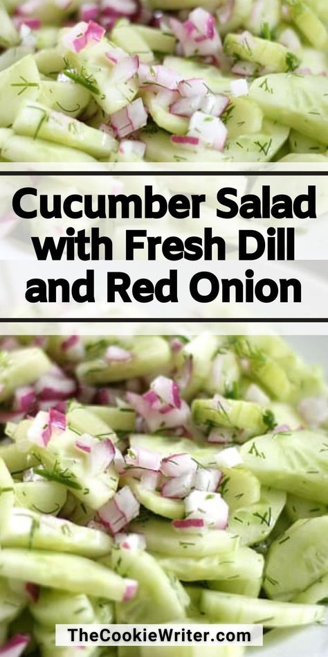 Dill And Cucumber Salad, Cucumber And Red Onion Salad Vinegar, Cucumber And Dill Recipes, Dill Cucumber, Cucumber Salad Dill, Recipes With Red Onion, Ways To Use Dill, Cucumber Salad With Dill, Summer Instapot Recipes