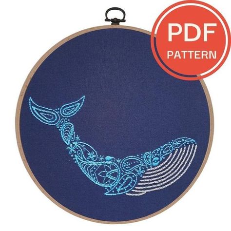 Whale Embroidery Pattern #BeadingPatterns #BeadEmbroideryPattern #BeadEmbroideryPatternsBeginner #BeadEmbroideryPatternsEasy Embroidery Whale Pattern, Embroderie Patterns Free, Whale Embroidery Pattern, Easy Embroidery Ideas, Fish Cushion, Clip Embroidery, Embroidery Drawing, Jumper Embroidery, Whale Embroidery