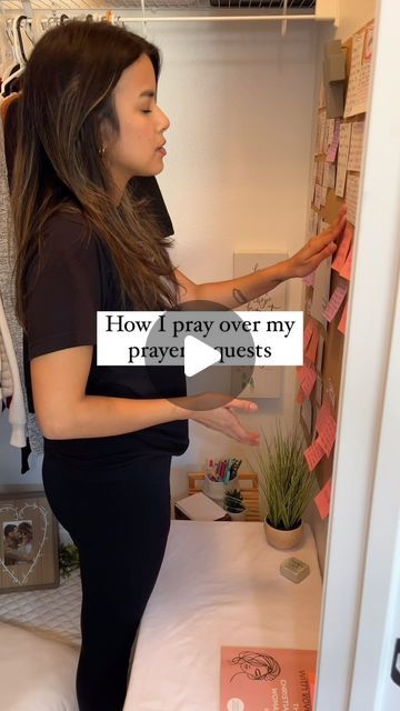 Cynthia on Instagram: "Scripture cards can be found in my storefront under “Faith” 🤍⁣(link in bio) ⁣ I remember struggling with something and I asked my mentor on what to do. She told me to pray biblical truths over my life and my prayer life drastically changed since then. The power of praying God’s truth is incredible. Of course there are a lot of times when I’m not in my prayer closet and just vent to God about anything & everything my heart has to say. But I tend to always come back to remember His truth in His Word 🙌🏼⁣ ⁣ ⁣ #prayer #jesus #christian #christiangirl #christianinspiration" Praying Corner At Home Christian, Pray Closet Ideas, Prayer Closet Small Space, Prayer Closet Ideas Decor, Small Prayer Closet Ideas Spaces, Prayer Corner Ideas, Prayer Space At Home, Prayer Request Board, Prayer Closet Ideas Spaces