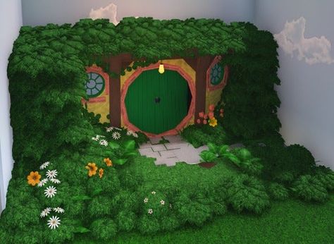 Bloxburg Enchanted Forest, Bloxburg Fairy House Ideas, Bloxburg Fairy House, Bloxburg Medieval, Fairy House Ideas, Rh Dorm, Bloxburg Cottage, House Layout Design, Bloxburg City