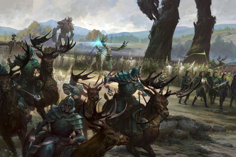 Elven Army Art, Elven Army Fantasy Art, Fantasy Army, Dark Elves, Anime Elf, Fantasy Battle, Age Of Sigmar, Games Art, Fantasy Races