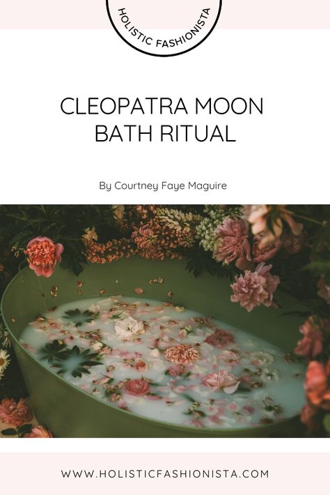 Spiritual Cleansing Bath Ritual, Herbs For Baths, Cleopatra Bath Recipe, Fertility Bath Ritual, Period Bath Soak, Goddess Bath Ritual, Goddess Bath Recipes, New Moon Bath Ritual, Full Moon Bath Ritual