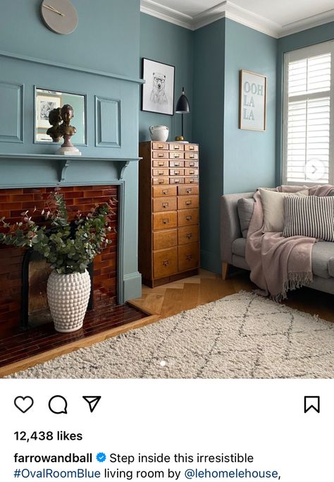 Farrow And Ball Living Room, Blue Gray Bedroom, Oval Room Blue, House Color Palettes, Room Blue, Farrow And Ball, Blue Living Room, Blue Rooms, Paint Colors For Home