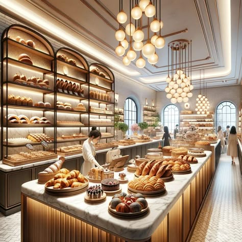 Bakery Retail Display, Bakery Lighting, Cafe Design Inspiration, Bakery Shop Interior, Boutique Patisserie, Modern Bakery, Cookie Recipes Decorating, Modern Coffee Shop, Cafe Counter