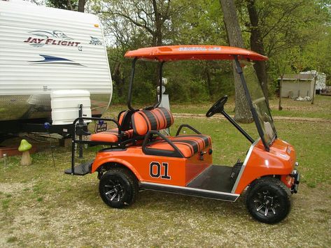 Golf Cart Makeover Diy, Paint Golf Cart, Club Car Golf Cart Makeover, Lowered Golf Cart, Street Legal Golf Cart, Ezgo Golf Cart, Golf Diy, Custom Golf Carts, General Lee