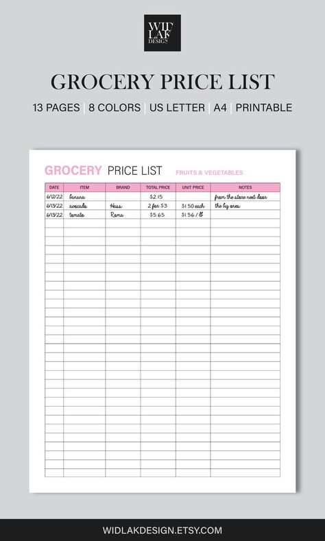 Grocery Price List Printable, Monthly Grocery List, Grocery Price List, Monthly Grocery Budget, Grocery Store Comparison Price List, Sample Grocery List On A Budget, Groceries List Template, Saving Money Monthly, $100 Grocery Budget Weekly