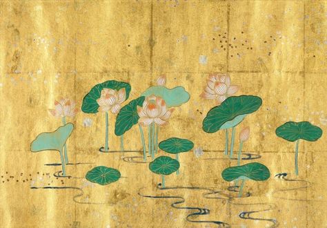 An illustration of the Lotus Sutra. Lotus Flower Illustration, Kamakura Period, Lotus Sutra, Buddhist Scriptures, Medieval Manuscripts, Illustrated Manuscript, Mahayana Buddhism, Japanese History, Buddha Painting