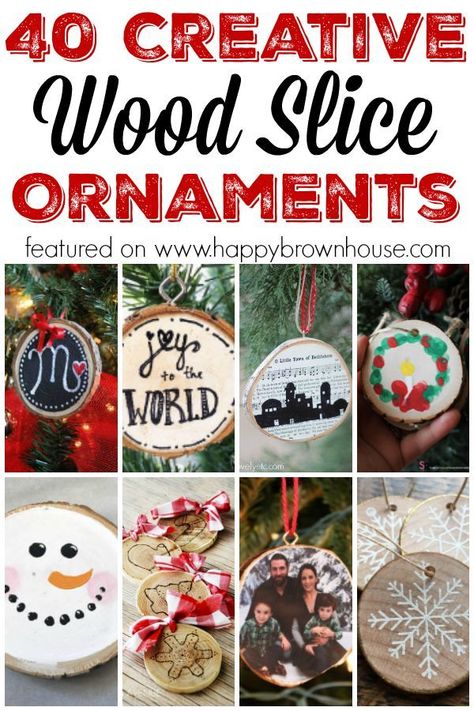 Get crafty with this list of 40 Creative Wood Slice Christmas Ornaments. Perfect Christmas craft for an afternoon at home. These ornaments will look great hanging on your tree. Wood Slice Christmas Ornaments, Kids Holidays, Wood Slice Christmas, Wood Slice Ornaments, Christmas Arts, Wood Slice Crafts, Christmas Board, Ornament Ideas, Wood Slice Ornament