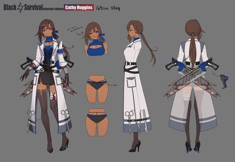 ArtStation - Cathy Huggins (black survivor : eternal return) , Kyuri Eternal Return, Character Portrait, Character Model Sheet, Anime Guys Shirtless, 캐릭터 드로잉, Concept Artist, Game Concept Art, Warrior Girl, Robot Art