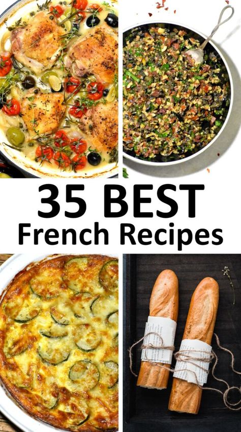 Chatauebriand Recipes, Classic French Dinner Recipes, French Food For Olympics Party, French Theme Party Food, Classic French Dishes Dinners, French Dishes Classic, Authentic French Dinner Recipes, Typical French Dinner, French Recipes Dinner