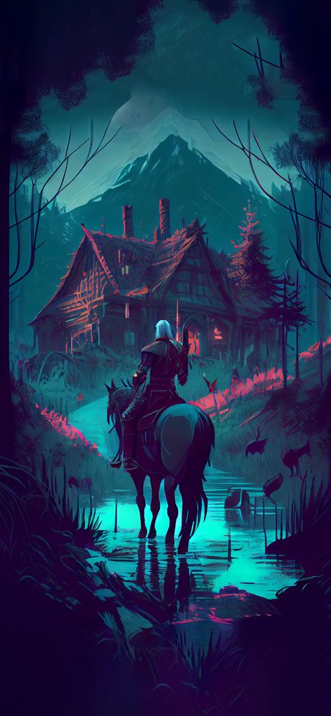 Witcher Geralt & Forest Hut Wallpaper - Witcher Geralt Wallpapers Geralt Of Rivia Wallpapers, The Witcher 3 Wallpapers, Witcher 3 Wallpapers, The Witcher Wallpapers, Witcher 3 Art, Forest Hut, The Witcher Art, Witcher Monsters, Witcher Wallpaper