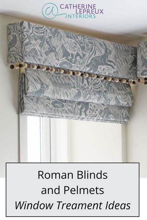 In this blog from bespoke curtain maker Catherine Lepreux Interiors, you will find everything you need to know about Roman blinds and pelmets. They are a very popular combination when it comes to creating stylish window treatments for your home interior design. Find out everything about Roman blinds and pelmets from how they not only complement your home decor but also offer many practical functions. Head to the blog to learn what you need to know about Roman blinds and pelmets. Window Valance Ideas With Blinds Bedroom, Window Dressing Ideas Living Room, Roman Blinds And Curtains Together, Blinds For Kitchen Window Ideas, Kitchen Roman Blinds, Pelmet Ideas, Modern Roman Blinds, Pelmet Designs, Roman Blinds Bedroom