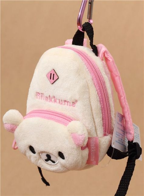 Rilakkuma white bear backpack plush charm Korilakkuma Backpack, Rilakkuma Merch, Rilakkuma Stuff, Adorable Plushies, Backpack Plush, Bear Backpack, Wood And Ceramic, Kawaii School, Kawaii Bags