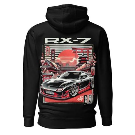 JG Infinite Black RX7 hoodie for JDM Fans Japanese Tuner Car Drift Street Race Culture Graphic Pullover Black Rx7, Racing Hoodie, Car Drift, Tokyo Drift Cars, Graphic Pullover, Tuner Cars, Drift Cars, Jdm, Shoes Jewelry