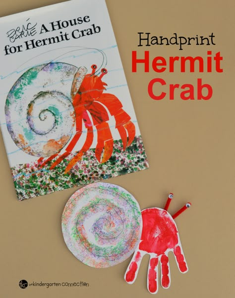 Hermit Crab Craft, Hermit Crab Crafts, Eric Carle Crafts, Crab Craft, Eric Carle Activities, Crab Crafts, Ocean Crafts, Daycare Crafts, Hermit Crab