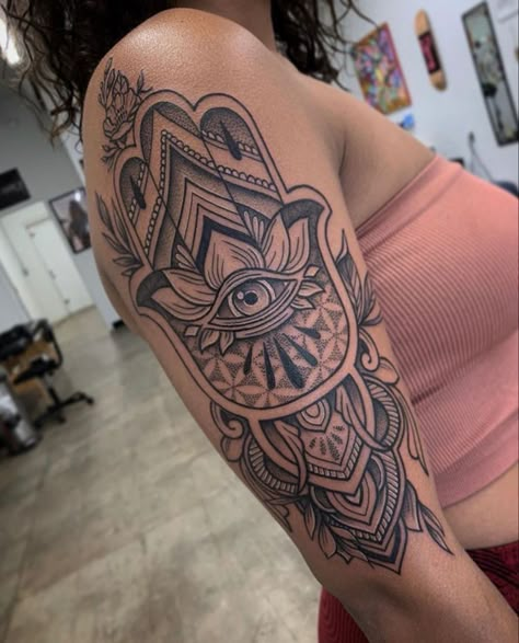 Hamsa Tattoo Design, Hamsa Hand Tattoo, Evil Eye Tattoo, Hand Tattoos For Girls, Hamsa Tattoo, Tattoos For Women Half Sleeve, Tattoos For Black Skin, Forearm Tattoo Women, Leg Tattoos Women