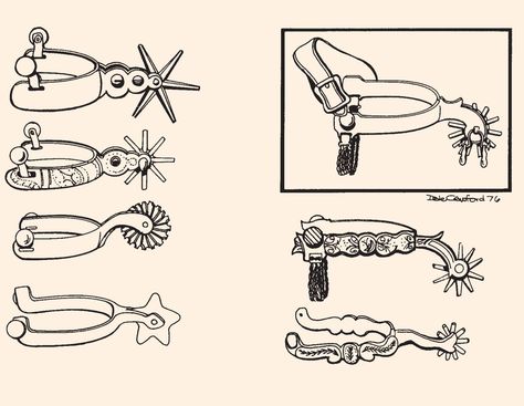 Spurs Tattoo Western, Traditional Spur Tattoo, Cowboy Spurs Drawing, Cowboy Spur Tattoo, Boot Spur Tattoo, Western Tattoo Filler, Cowboy Rope Tattoo, Cowboy Boot With Spur Tattoo, Cowboy Inspired Tattoo