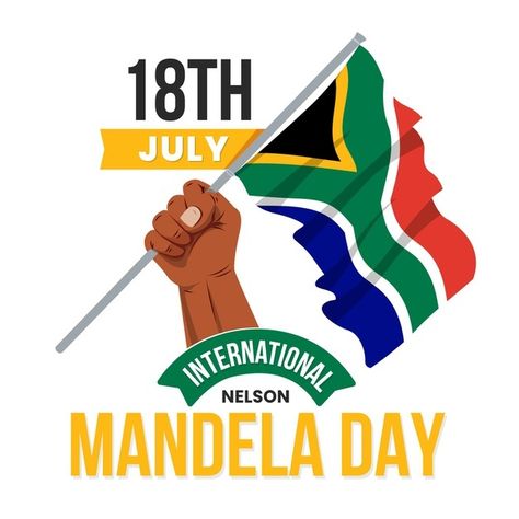 Nelson Mandela Day Poster, Mandela Day Ideas, Nelson Mandela Pictures, Nelson Mandela Day, Mandela Day, Mandela Art, Day Illustration, Nelson Mandela, International Day