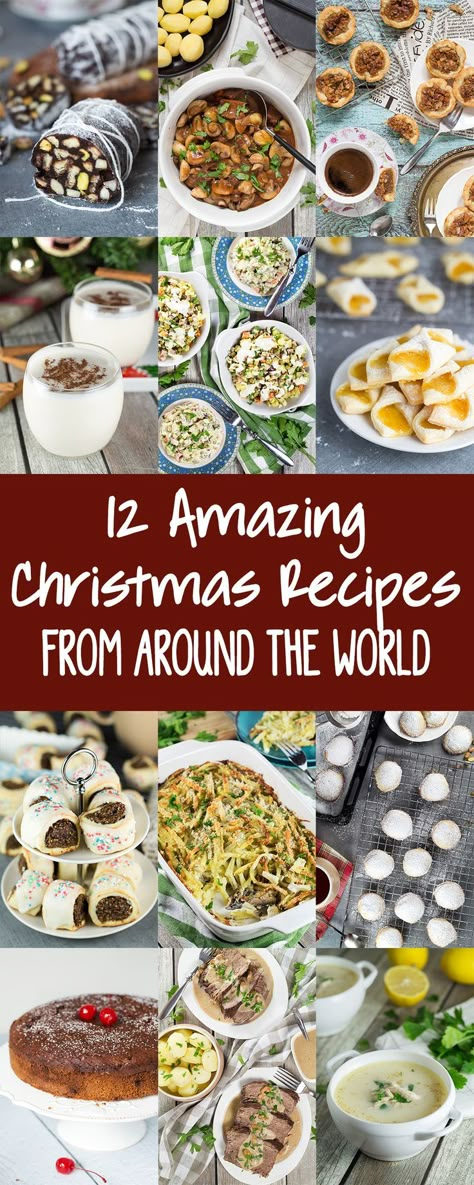 12 Amazing Christmas Recipes From Around The World for your holiday table. Everything from drinks and desserts to main dishes! #Christmas | http://cookingtheglobe.com Creative Christmas Food, Christmas Main Dishes, Traditional Christmas Food, Around The World Food, Recipes From Around The World, Holiday Recipes Christmas, Christmas Food Dinner, Christmas Dishes, World Recipes