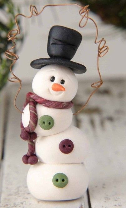 Chrismas Diy, Pottery Clay Ideas, Model Clay, Polymer Clay People, Snowmen Crafts, Snowman Cake, Clay People, Christmas Cake Decorations, Polymer Clay Ornaments