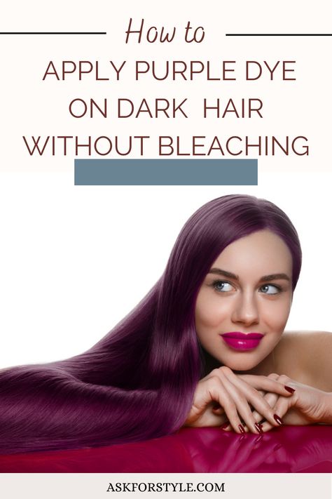 Can you Dye Dark hair ( jet black, deep brown )Purple Without Bleaching and How to Apply Purple Dye on Black Hair Without Bleaching this article covers all of this Purple Dye On Black Hair, Dark Black Brown Hair, Dye On Black Hair, Brown Hair Without Bleach, Dye Dark Hair, Bleaching Black Hair, Black Brown Hair, Purple Dye, Deep Brown