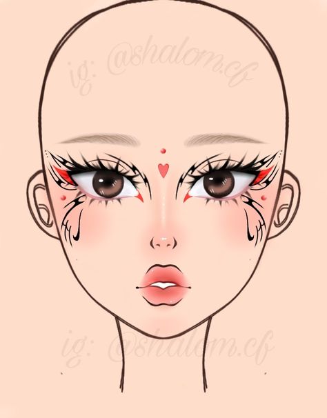 Anime Eye Makeup, Face Charts, Makeup Face Charts, Face Chart, Makeup Face, Anime Eyes, Maquillaje De Ojos, Makeup Ideas, Eye Makeup