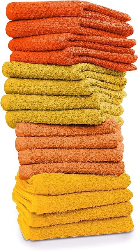 Amazon.com: Tukasa Linens 16 Pack Cotton Washcloths for Body and Face, 12x12 Inches, Multipurpose Lightweight Wash Clothes Face. Highly Absorbent - Travel Bath Towel (Orange Yellow Family) : Home & Kitchen Yellow Family, Wash Clothes, Checkered Pattern, Bath Towel, Washing Clothes, Orange Yellow, Bath Towels, Hand Towels, Rich Color