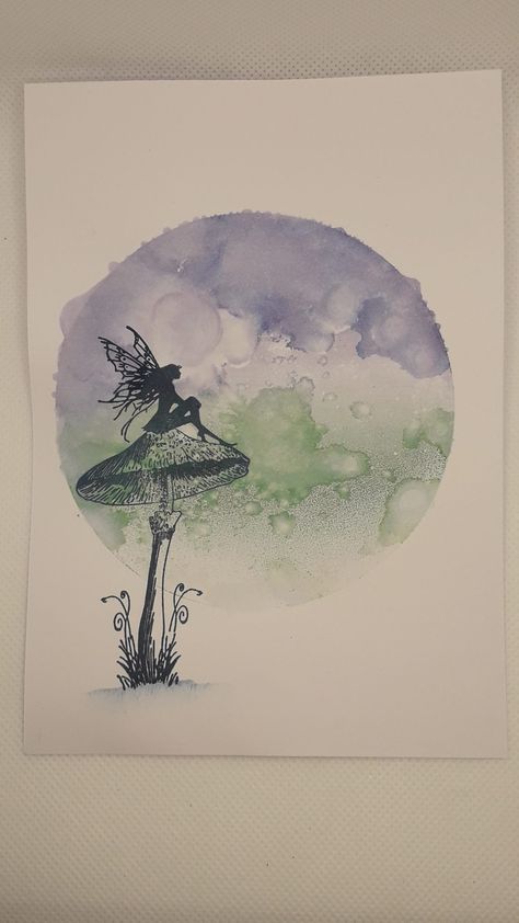 Paint Fairy, Fairy Garden Watercolor Painting, Fairy Drawing Ideas Easy, Watercolor Fantasy Art Easy, Fairy Art Easy, Acrylic Fairy Painting Ideas, Watercolour Fairies, Moon Fairy Art, Watercolor Fairy Painting