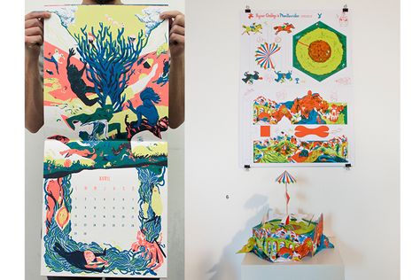 Nicolas andre Illustrated Calendar, Risograph Calendar, Abstract Calendar Design, Riso Print Reimagined Graphic Design, 달력 디자인, Riso Print, Posca Art, Risograph Print, Calendar Design