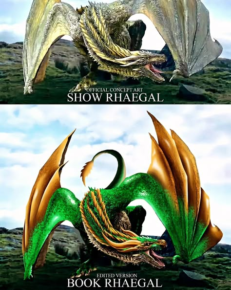 The Jade Green and Bronze Dragon💚🤎 Show Rhaegal or Book Rhaegal? Please comment your thoughts down below👇 The image used in this post is… | Instagram Rhaegal Dragon Art, Rhaegal Dragon, Got Dragon Eggs, Game Of Thrones Story, Daenerys Cosplay, Asoiaf Dragons, Hotd Dragons, Dragon Book, Game Of Thrones Dragons