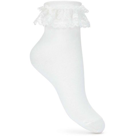 Miss Selfridge Lace Frill Sock ($5) ❤ liked on Polyvore featuring intimates, hosiery, socks, white, lace socks, miss selfridge, ruffle socks, frilly socks and white frilly socks White Ruffle Socks, White Frilly Socks, White Tights Outfit, Lace Ruffle Socks, White Lace Socks, Lacy Socks, Girls Formal Shoes, Socks Ruffle, Frill Socks