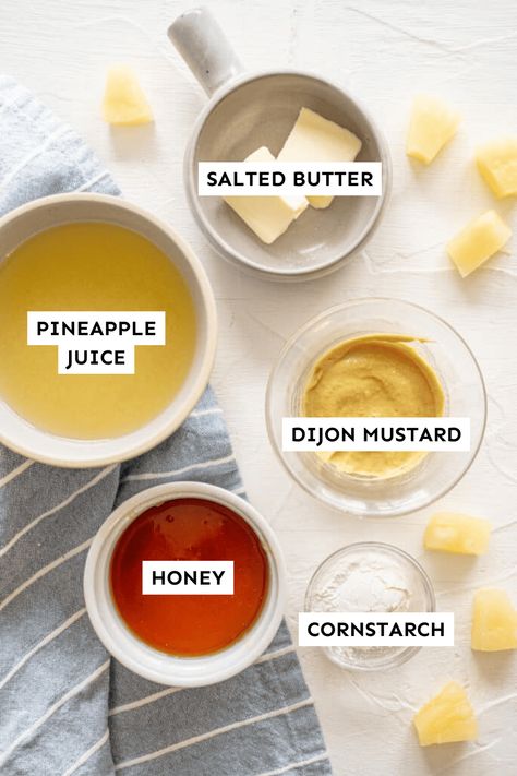 This easy Pineapple Sauce is a golden, silky, not-too-sweet sauce to spoon over sliced ham, pork, or chicken dishes. With only 5 ingredients and in just 5 minutes, you can whip up this impressive sauce for a holiday or weeknight meal. Pairs perfectly with our Crockpot Ham. Ground Beef Quesadillas, Sliders Recipes Chicken, Bbq Chicken Sliders, Smoked Pork Shoulder, Thriving Home, Slow Cooker Pork Tenderloin, Pineapple Sauce, Pork Sauce, Crockpot Ham