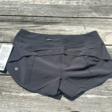 Lululemon Speed Up Short *2.5" Black Enjoy The Lightness Of These Shorts During Long Training Runs Or Intense Sprints, Without Skimping On Storage. They're Made With Our Lightweight, Sweat-Wicking Swift Fabric. The Front Two Gel Pockets Connect So You Can Stash Cards, Keys, Or Cash Inside The Waistband And There's A Secure Zippered Pocket At The Back Of The Waistband. Adjust The Fit Using The Continous The Easy-To-Cinch Waist Drawcord. Swift Woven For Strength And No-Bulk Performance, Lightweigh Lululemon Speed Up Shorts, Lululemon Hotty Hot Shorts, Hotty Hot Shorts, Shorts Lululemon, Mid Rise Shorts, Compression Pants, Lululemon Shorts, Shorts Athletic, Denim Top