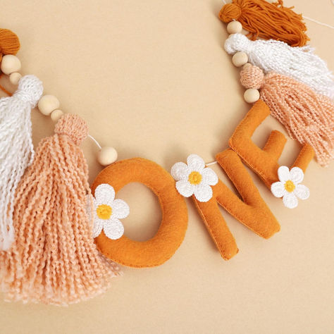 Daisy 1st Birthday High Chair Banner - Felt Daisy 3D Letter ONE Tassel Garland, Daisy 1st Birthday Decoration for Girls, Groovy One Birthday Decor, Girl First Birthday Banner #ad #daisy #firstbirthday #firstbirthdaydecor #daisyparty #floralbirthday Groovy First Birthday Girl, One Groovy Girl Birthday, First Birthday Crafts, Groovy One First Birthday, Groovy One Birthday, Daisy 1st Birthday, Felt Daisy, 1st Birthday High Chair, High Chair Decorations