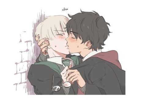 Harry Potter X Draco Malfoy, Darry Fanart, Harry Potter Kiss, Draco Malfoy Fanart, Harry Porter, Drarry Fanart, Harry Draco, Cute Harry Potter, Gay Harry Potter