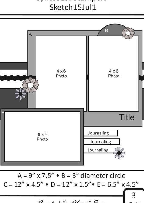 Scrapbook Templates Layout, Multi Photo Scrapbook Layouts, Wedding Photo Album Layout, Layout Sketch, 12x12 Scrapbook Layouts, Scrapbook Pictures, Scrapbook Cover, Photo Album Layout