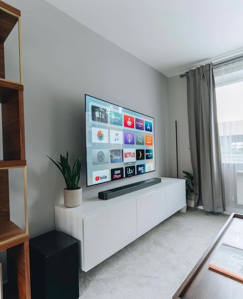 Tv Setup Bedroom, Tv Setup Living Room, Modern Apartment Living Room, Iptv Subscription, Living Room Setup, Tv Room Design, Apartment Living Room Design, Dream Apartment Decor, Future Apartment Decor