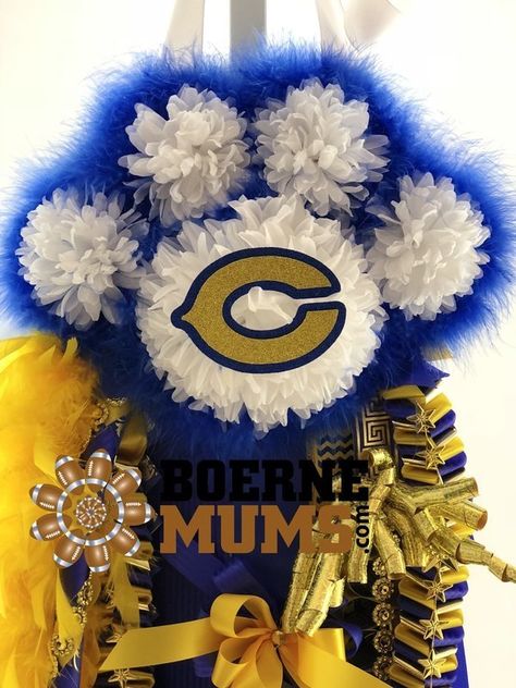 Mum Flowers, Homecoming Mums Senior, Ribbon Streamers, Homecoming Mums Diy, Wide Skirt, Mums Flowers, Homecoming Mums, Handmade Bows, School Colors