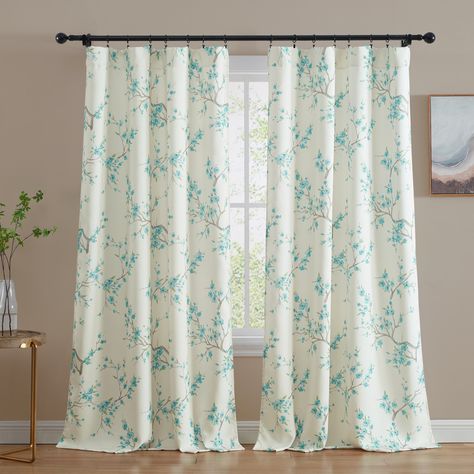 Window Rods, Light Blocking Curtains, Pocket Window, Grommet Panels, Fade Designs, Floral Room, Short Curtains, Bench Decor, Floral Curtains