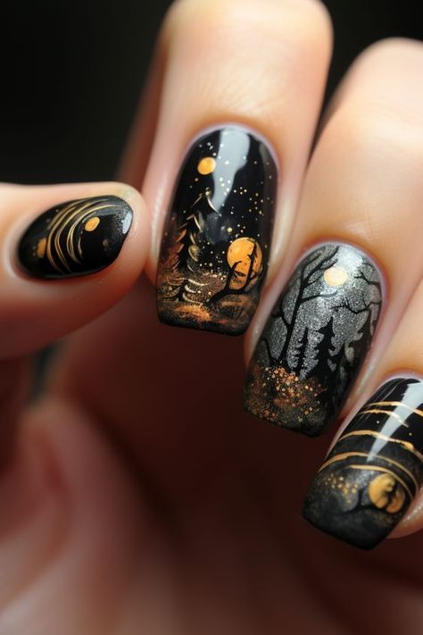 Hot Halloween Nails, Nails Feminine, Guy Nails, Fairytale Outfits, Coffin Halloween, Nails Orange, Halloween Plates, Fall Nail Ideas, Halloween Acrylic Nails