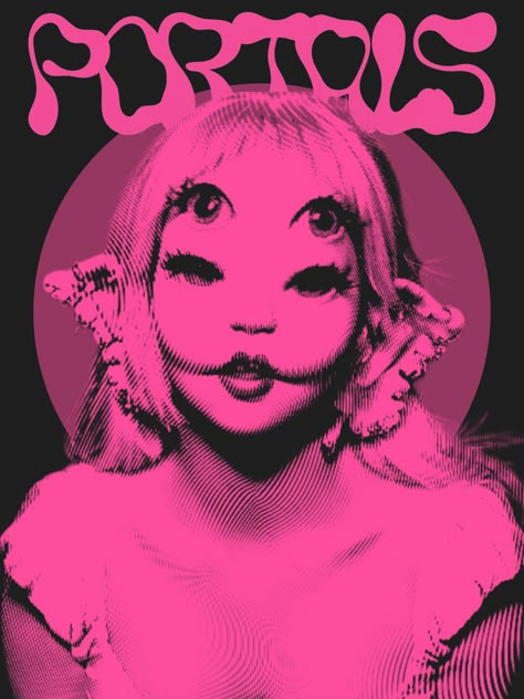 Melanie Martinez portals poster aesthetic retro music cute Melanie Martinez Poster, Melanie Martinez Portals, Melanie Martinez, A Woman, Hair, Pink