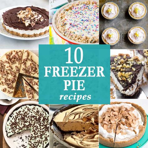 10 Freezer Pies | The Cookie Rookie | Bloglovin’ Pies That Can Be Frozen, Freezer Pie Filling, Pies To Freeze Ahead, Freezer Pies Recipes, Freezer Desserts Make Ahead, Freezer Pies, Freezer Pie, Frozen Pies, Purple Pie