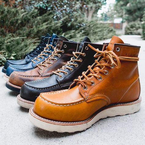 Redwing Boots, Working Boots, Thorogood Boots, Interesting Fashion, Mens Lace Up Boots, Wing Boots, Boot Fashion, Moc Toe Boots, Red Wing Boots