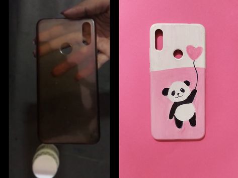 Acrylic painting on my mobile cover Mbl Cover Painting, Mobile Cases Design, Acrylic Painting On Mobile Cover, Cute Mobile Cover Painting, Mobile Back Cover Painting, Phone Cover Painting Acrylic, Phone Case Painting Ideas Acrylic, Panda Phone Cover, Mobile Cover Diy