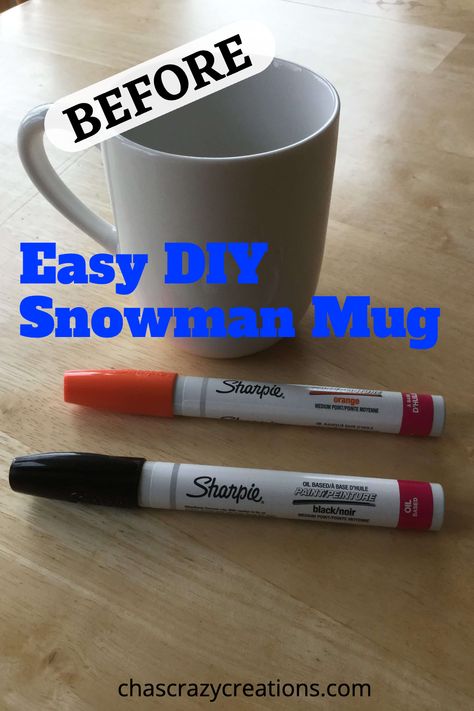 easy DIY Snowman Mug Winter Mug Ideas, Easy Diy Snowman, Snacks Design, Children Projects, House Crochet, Diy Sharpie Mug, Weather Crafts, Easy Gift Ideas, Snowflakes Art