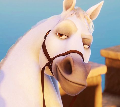 From Tangled (2010) Horse From Rapunzel, Horse From Tangled, Max Tangled, Hurceles Disney, Tangled Pfp, Rapunzel Horse, Tangled Horse, Here Me Out, Flower From Tangled